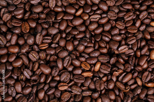 Coffee beans as background close up