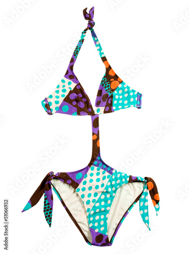 Halter multicolor polka dots monokini