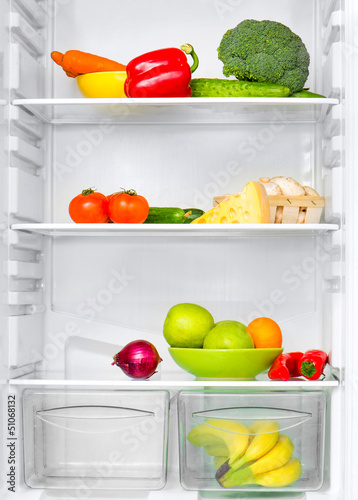 refrigerator with vegetables
