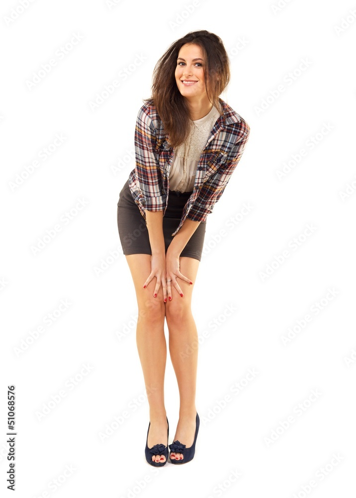 Attractive Female in a Studio Isolated on White Attractive Female in a Studio Isolated on White