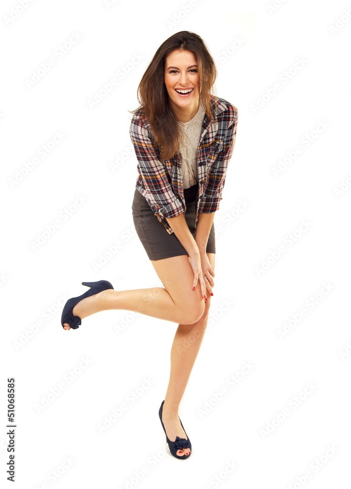 Playful Woman Isolated Against White Background Playful Woman Isolated Against White Background