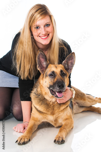Young woman with dog - Junge Frau mit Hund