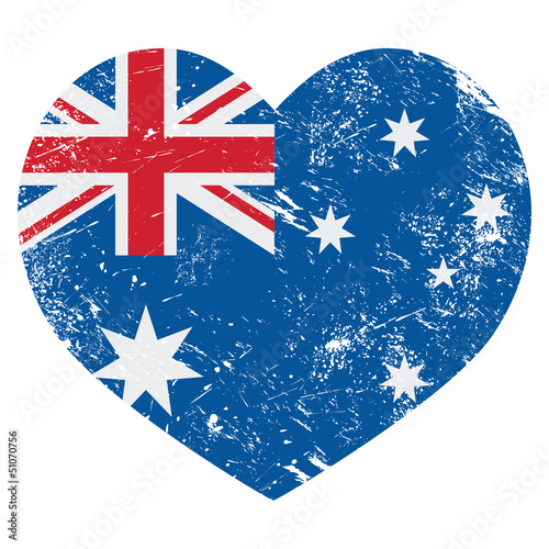 Australia retro heart flag