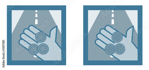 Toll roads, tunnels, bridges vector icon