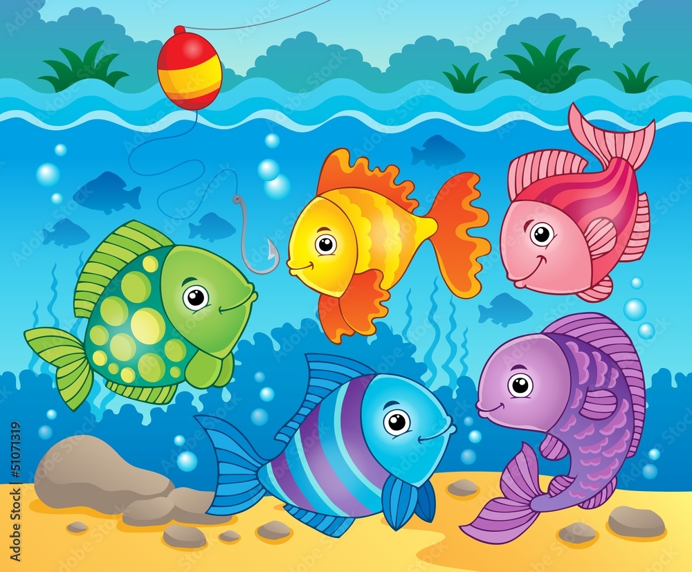 Naklejka premium Fish theme image 6