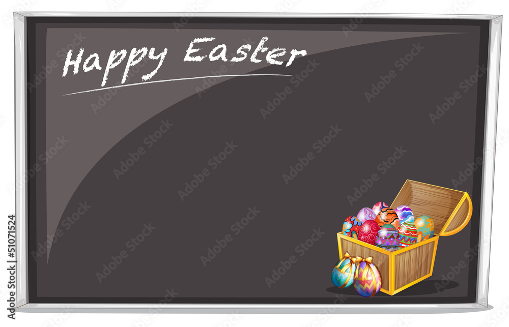 A board with a Happy Easter Greeting