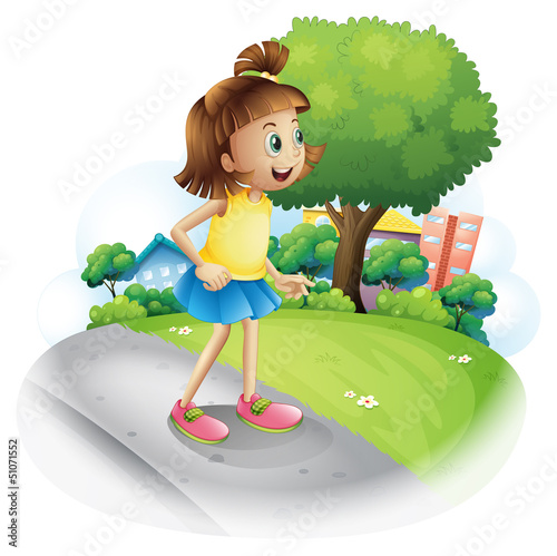 A young girl at the street