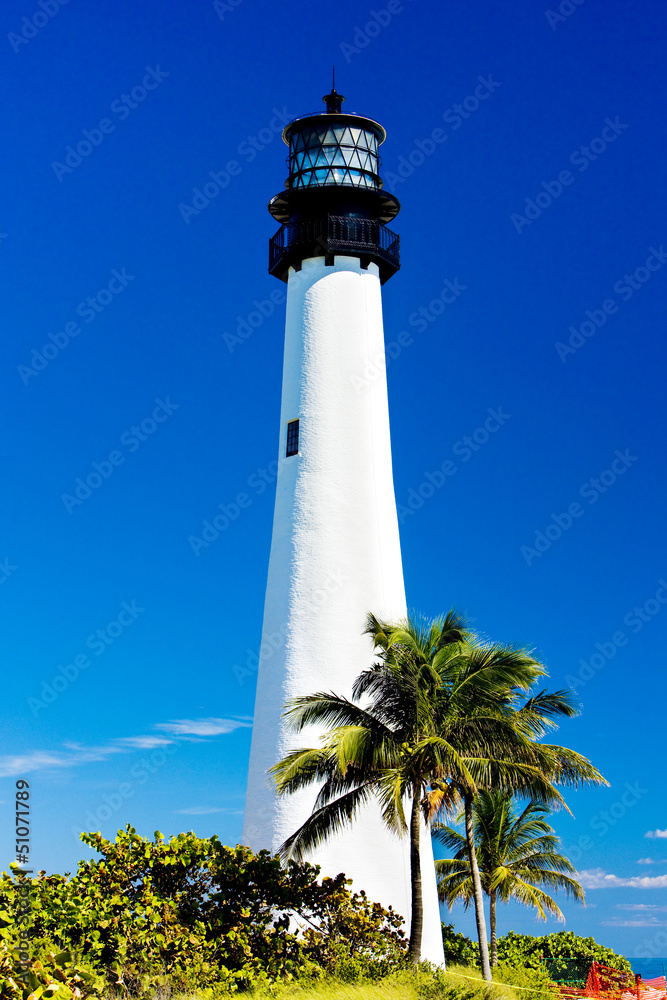 Cape Florida Lighthouse, Key Biscayne, Miami, Florida, USA Cape Florida Lighthouse, Key Biscayne, Miami, Florida, USA