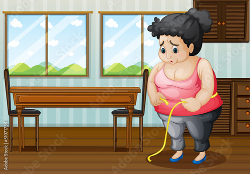 A sad fat woman