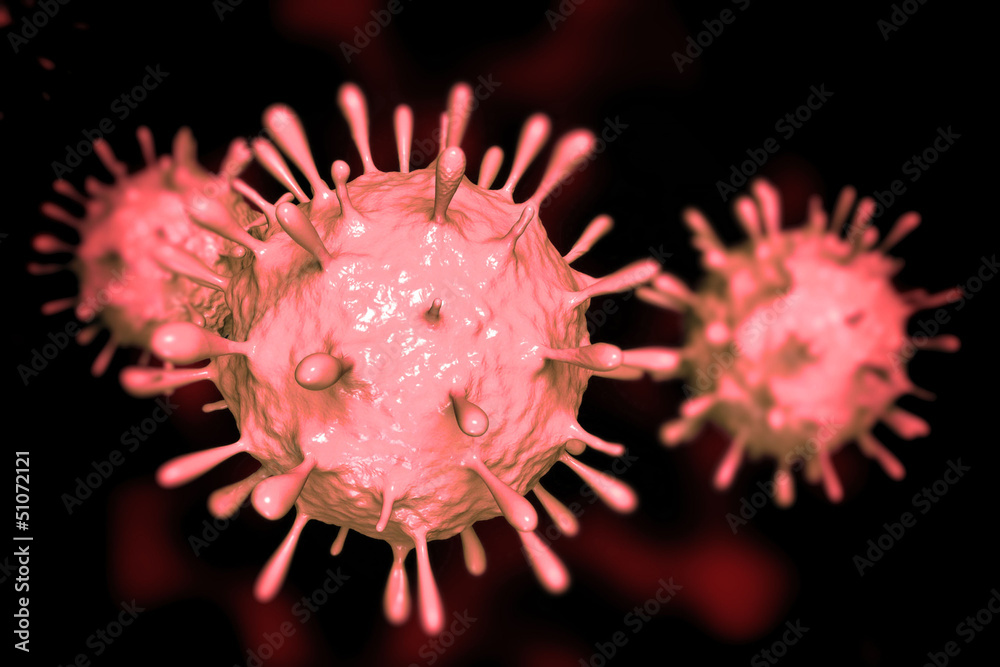 illustration of h1n1 virus in high details - obrazy, fototapety, plakaty 