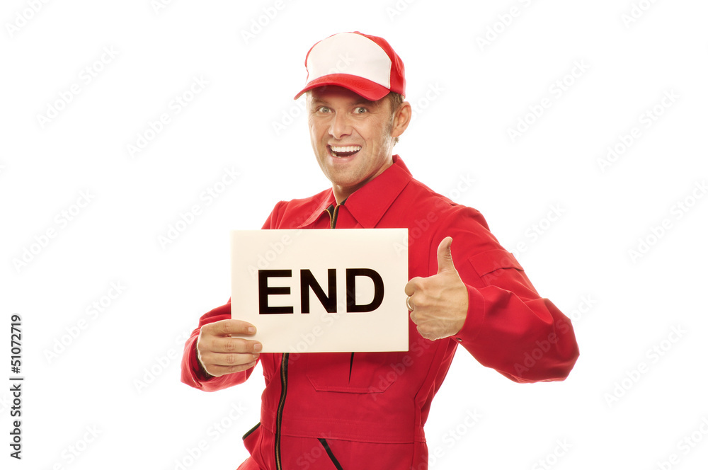 Mechanic in red Overall