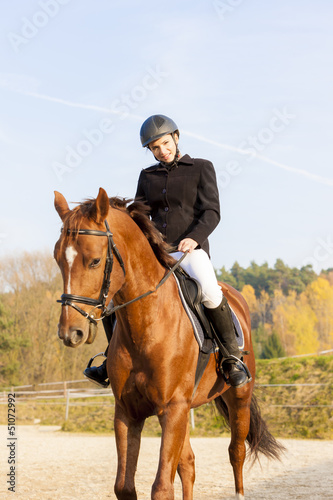 equestrian on horseback