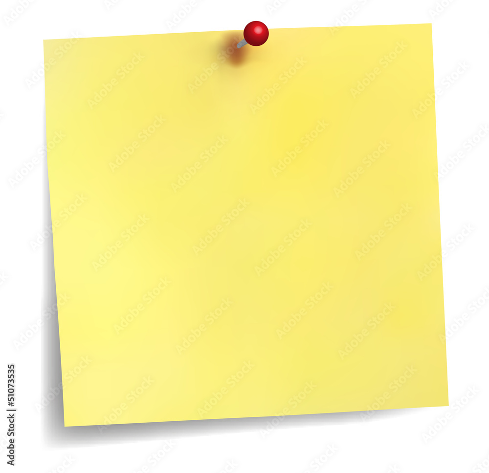 Yellow stick note isolated on white background Yellow stick note isolated on white background