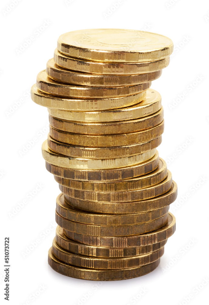 The stack of gold coins