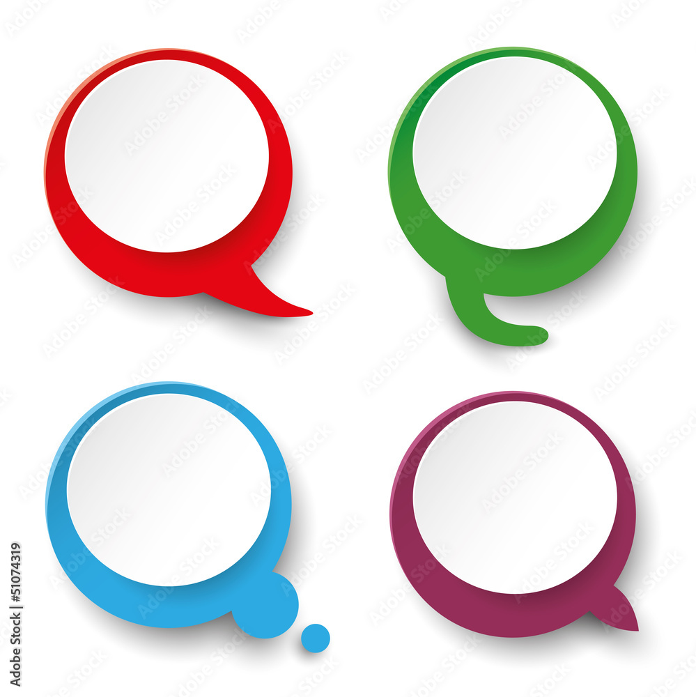 Four Speech Bubble Labels