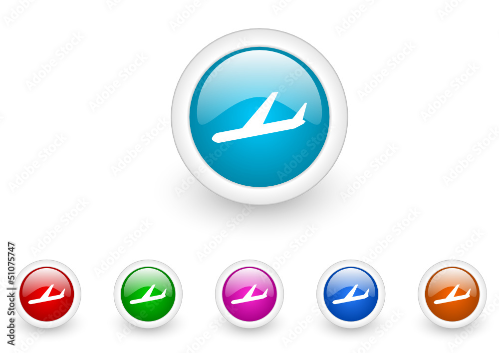 airplane vector glossy web icon set airplane vector glossy web icon set