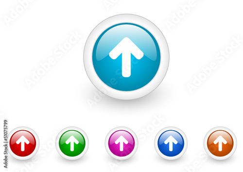arrow up vector glossy web icon set