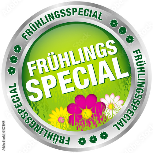 Button "Frühlingsspecial" grün/silber