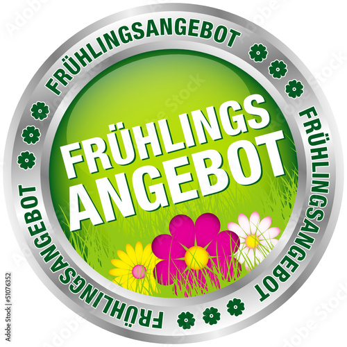 Button "Frühlingsangebot" grün/silber