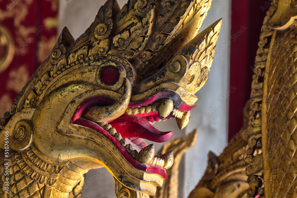 Dragon head in a buddhistic temple Dragon head in a buddhistic temple