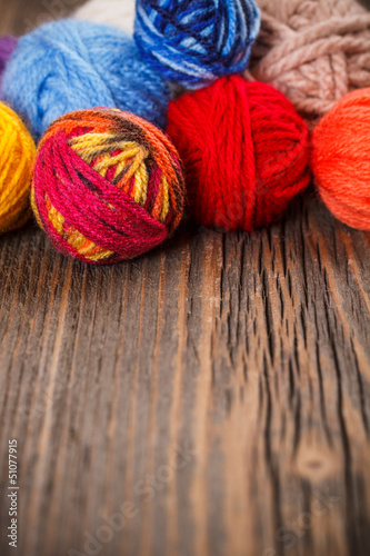 Wool knitting balls