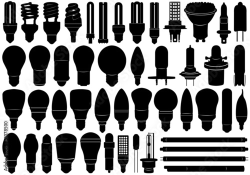 Light bulbs set isolated