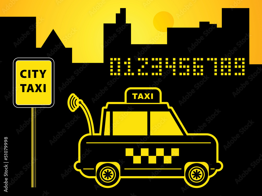 Taxi abstract, vector illustration