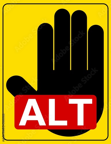 CARTELLO ALT SU CAMPO GIALLO