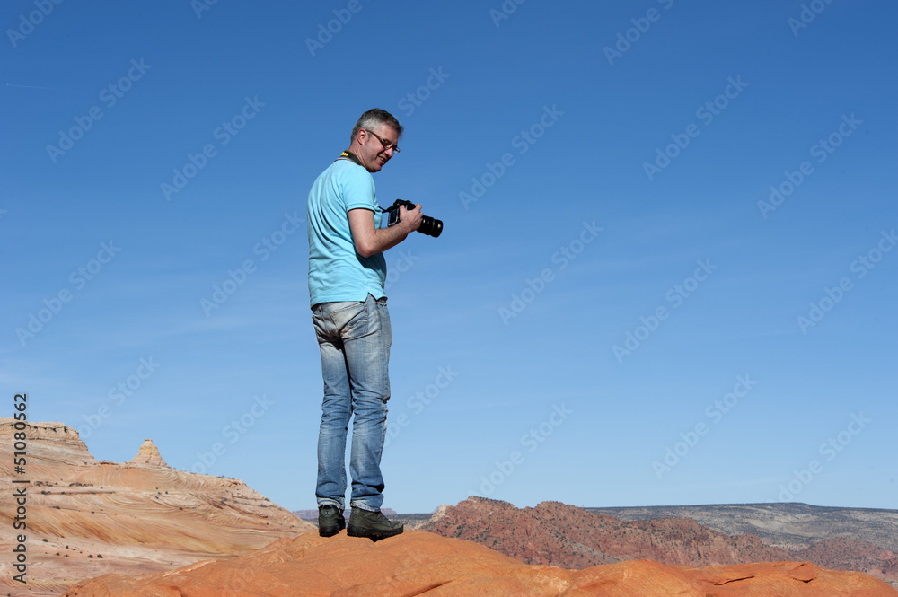 Photographer in Paria canyon