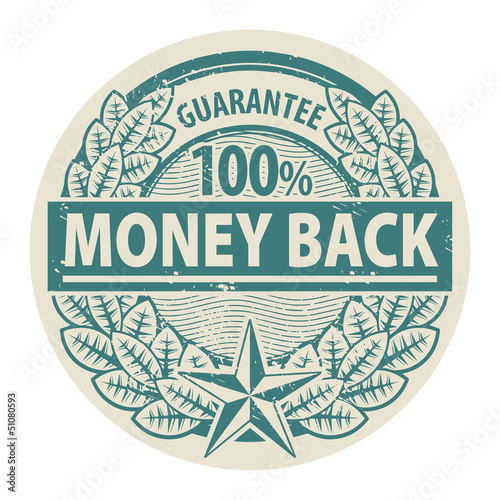 Stamp with the words Money Back written inside the stamp, vector