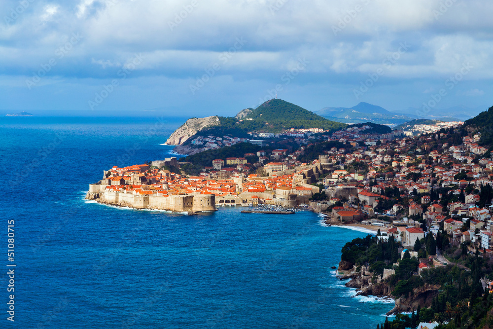 Panorama of Dubrovnik with Clouds Above