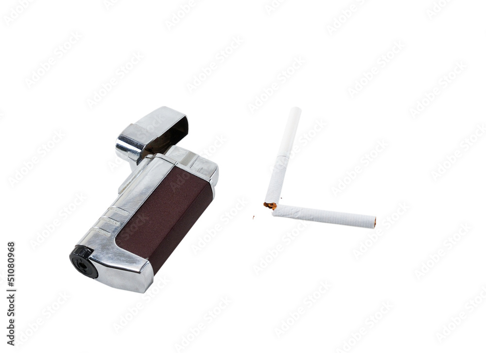 lighter with a broken cigarette lighter with a broken cigarette