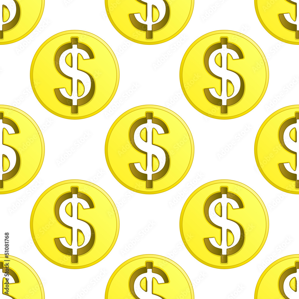 dollar golden coin symbol pattern tile vector dollar golden coin symbol pattern tile vector