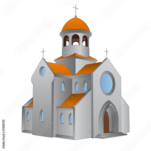 isolated ancient roman basilica for catholics vector