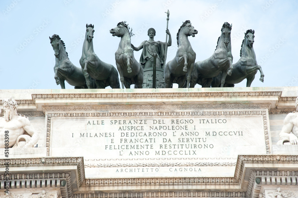 Naklejka premium arco della pace napoleonico milano italia