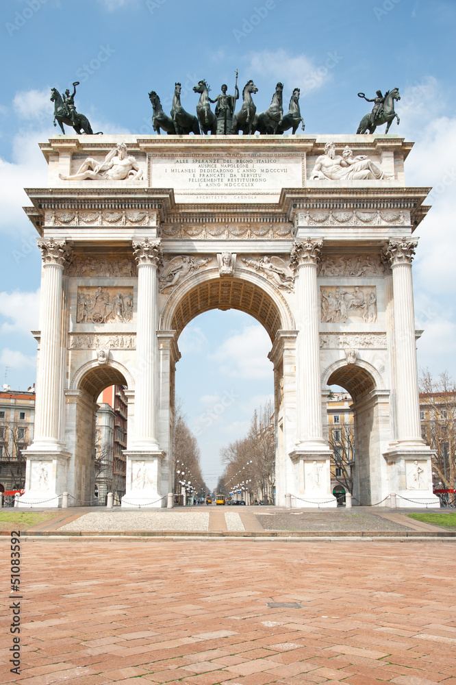 Fototapeta premium arco della pace napoleonico milano italia
