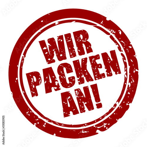 stempel rund wir packen an! I