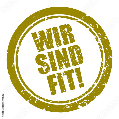 stempel rund wir sind fit! I