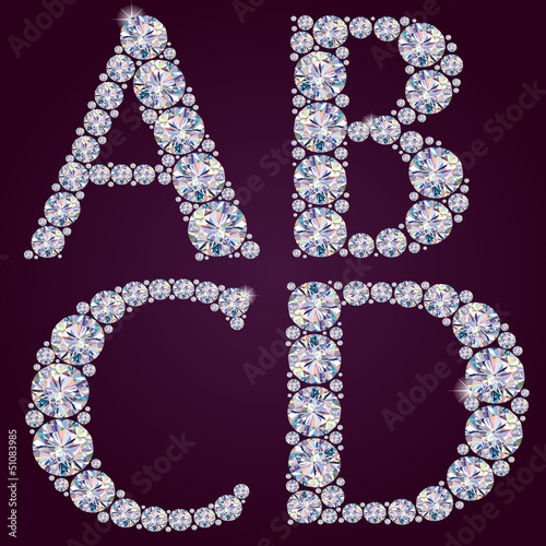 Alphabet of diamonds ABCD