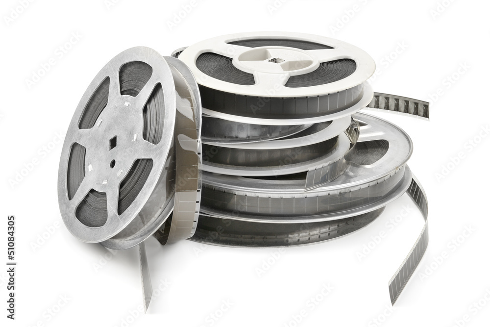 Obraz premium Old film strip isolated on white background