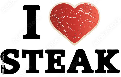 Vector Sign I love Steak