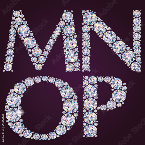 Alphabet of diamonds MNOP