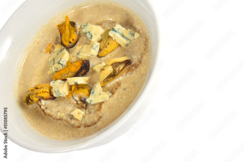 soup cheese mushrooms isolated on white background clipping path soup cheese mushrooms isolated on white background clipping path