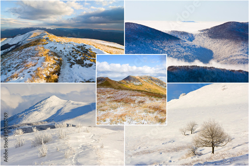 Fototapeta Naklejka Na Ścianę i Meble -  winter mountains landscape, collage
