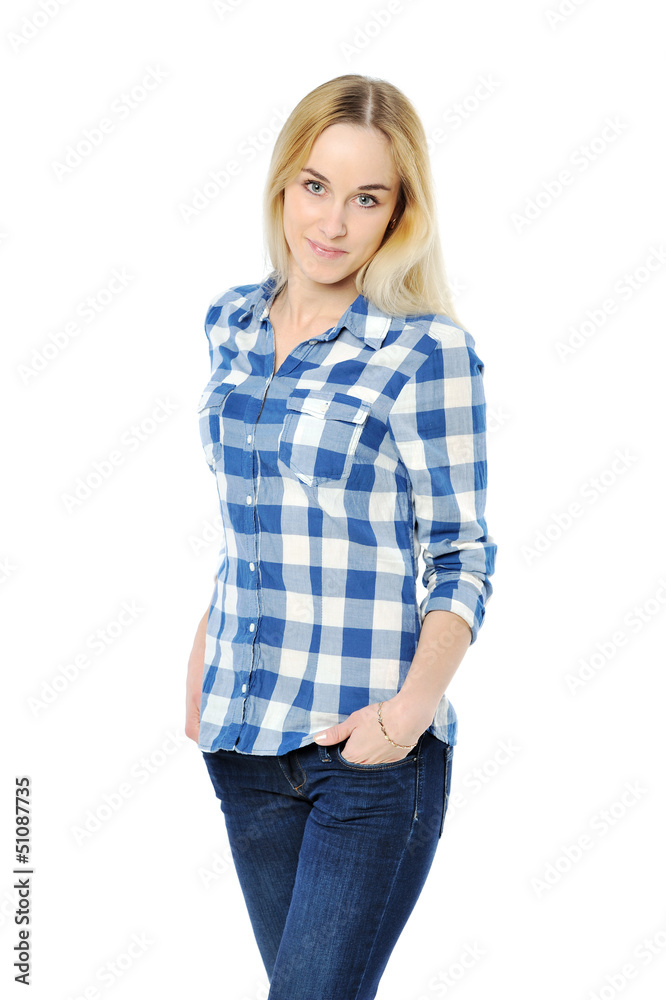 Beautiful woman posing isolated on white background Beautiful woman posing isolated on white background