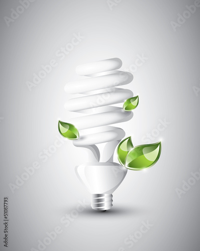 Fluorescent lightbulb with plants