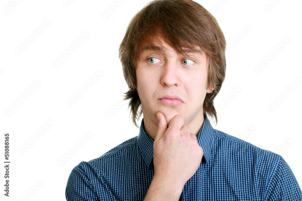 Thinking man isolated Thinking man isolated