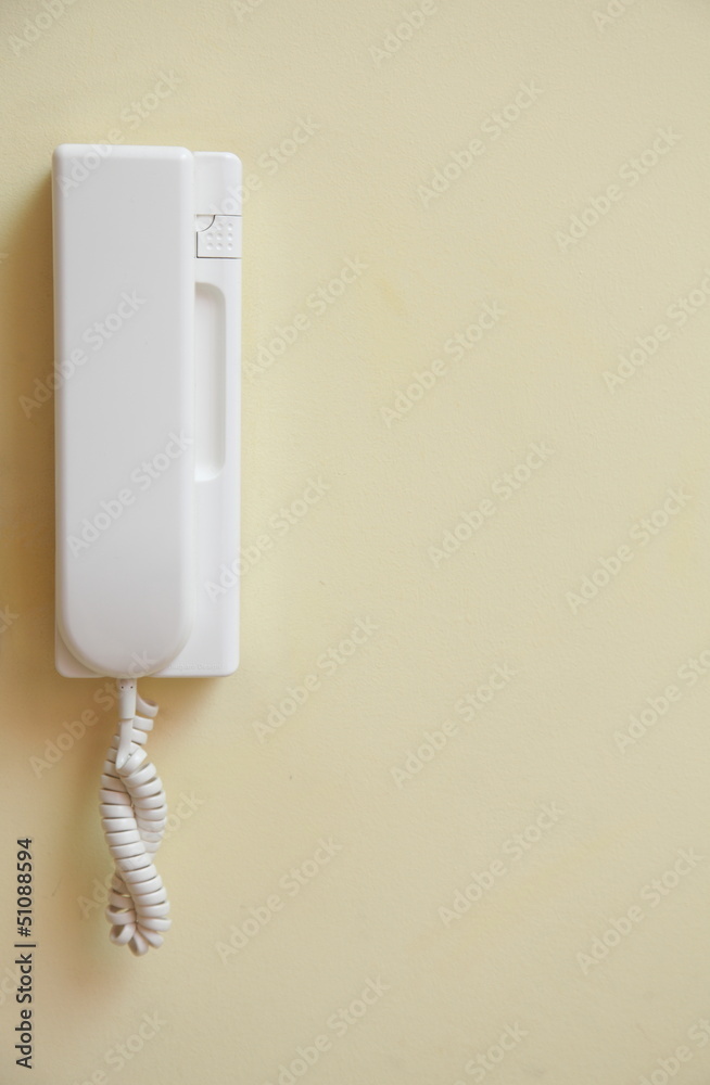 intercom home hung on wall. An object of home intercom home hung on wall. An object of home