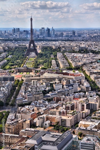 Eiffel Tower cityscape in Paris, France