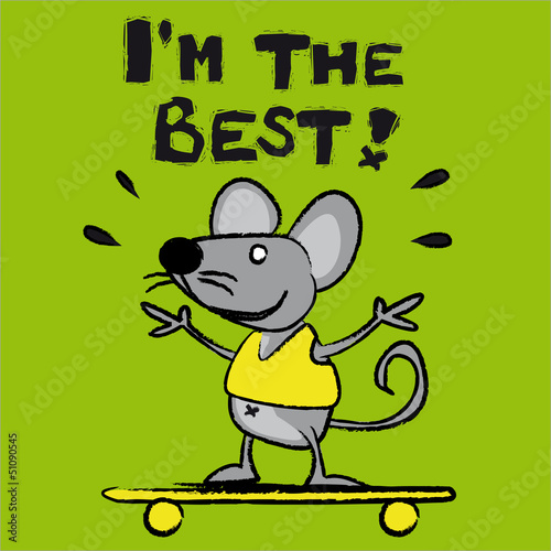 souris, rat, meilleur, skate, personnage, bande dessinée